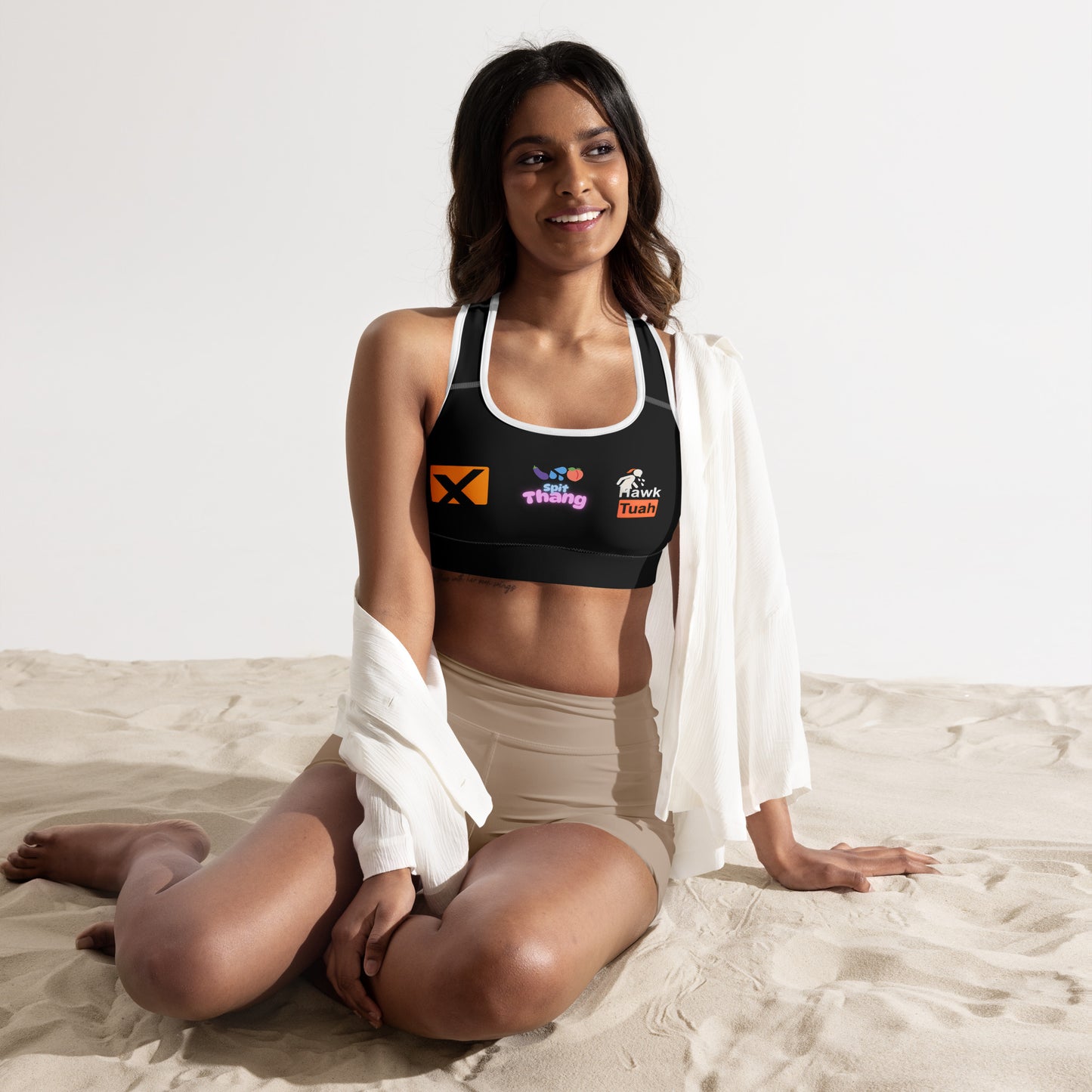 🎀Hawk Tuah Women’s Black Padded Sports Bra – Stylish Comfort & Support for Every Workout!💃 - Hawk Tuah