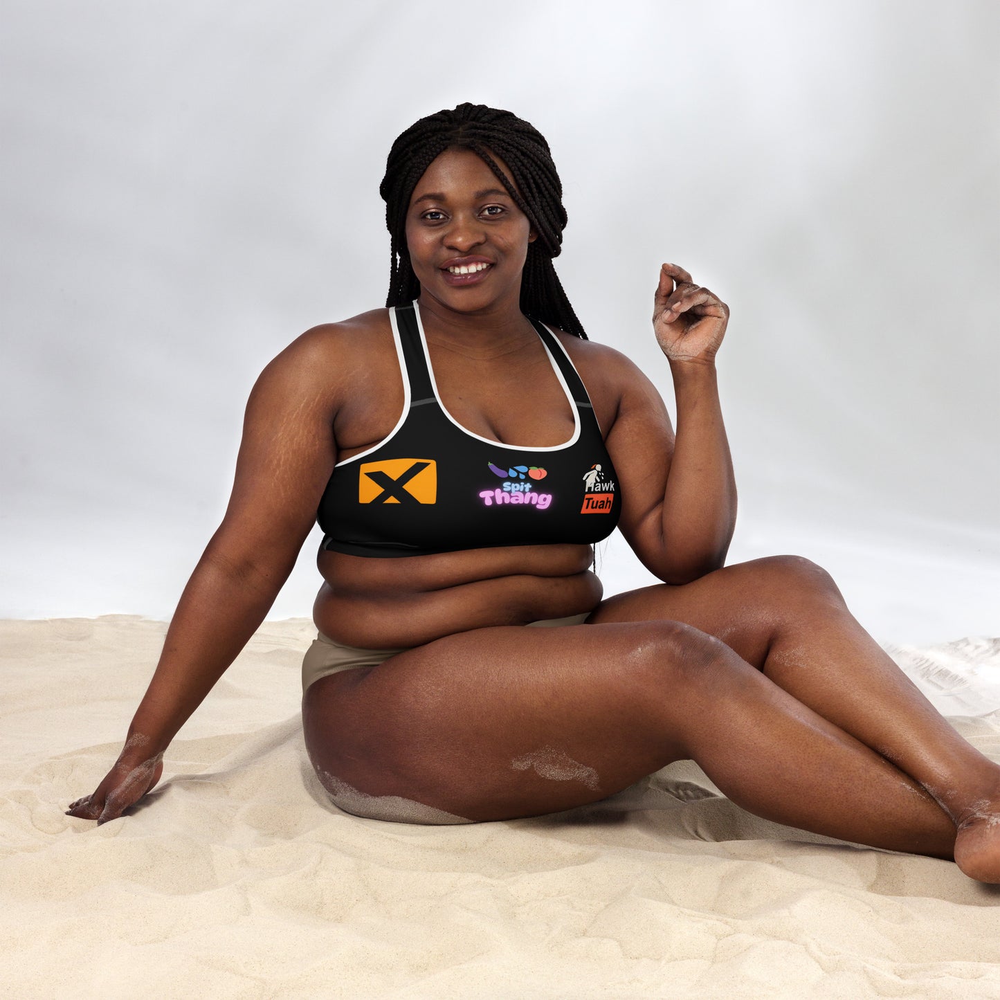 🎀Hawk Tuah Women’s Black Padded Sports Bra – Stylish Comfort & Support for Every Workout!💃 - Hawk Tuah
