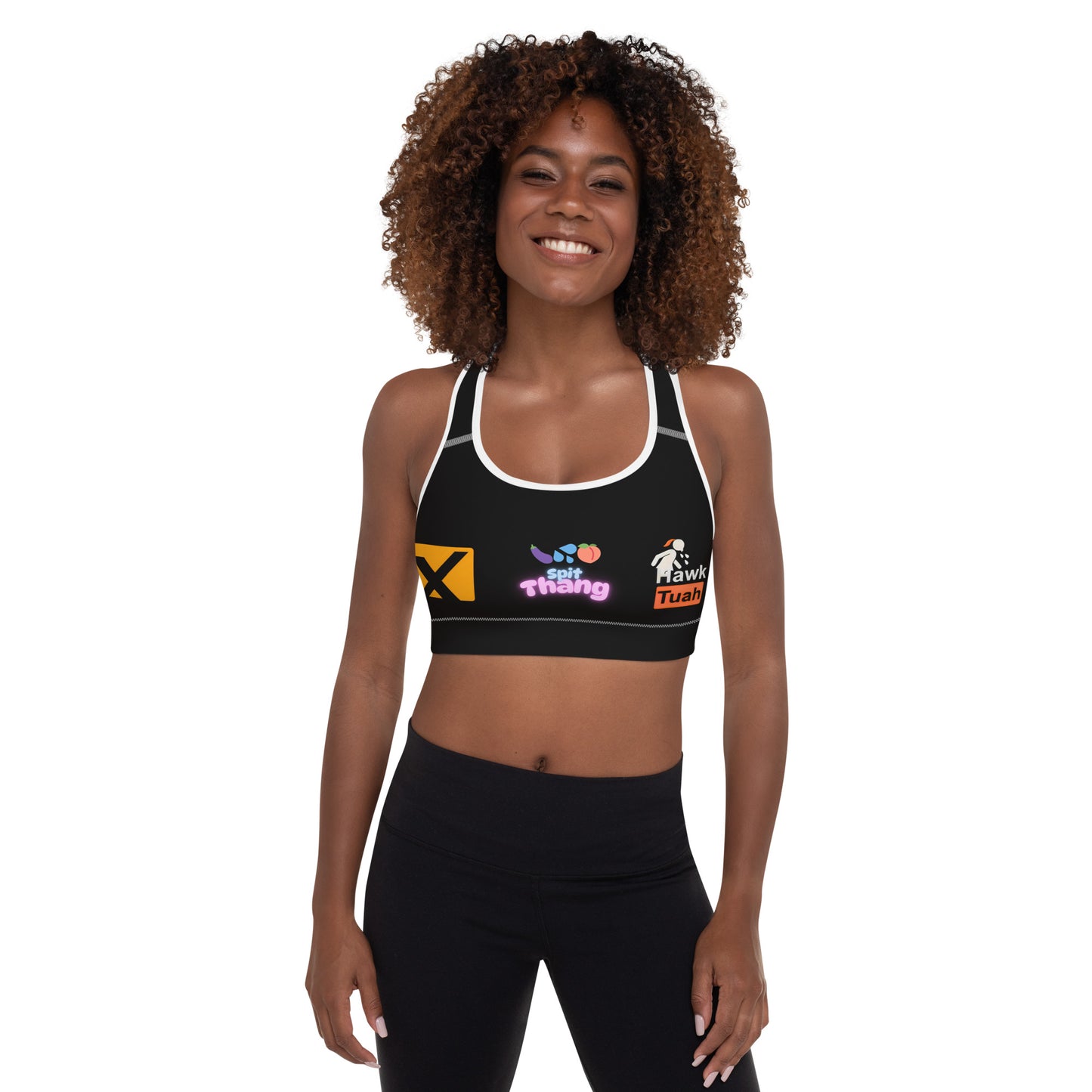 🎀Hawk Tuah Women’s Black Padded Sports Bra – Stylish Comfort & Support for Every Workout!💃 - Hawk Tuah