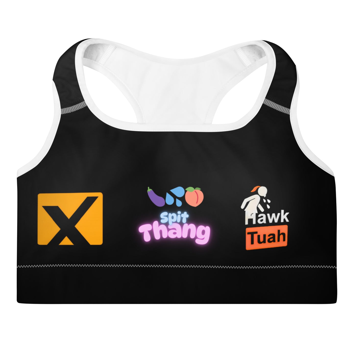 🎀Hawk Tuah Women’s Black Padded Sports Bra – Stylish Comfort & Support for Every Workout!💃 - Hawk Tuah