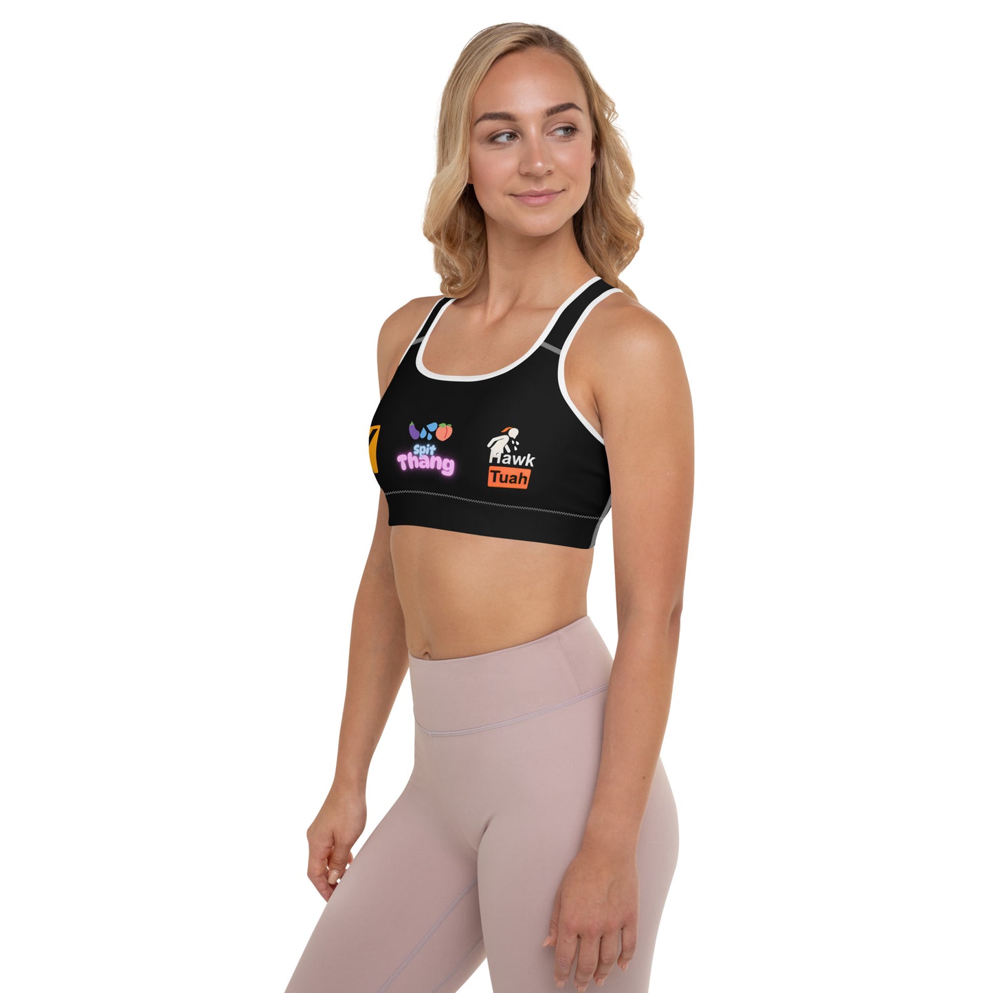 🎀Hawk Tuah Women’s Black Padded Sports Bra – Stylish Comfort & Support for Every Workout!💃 - Hawk Tuah
