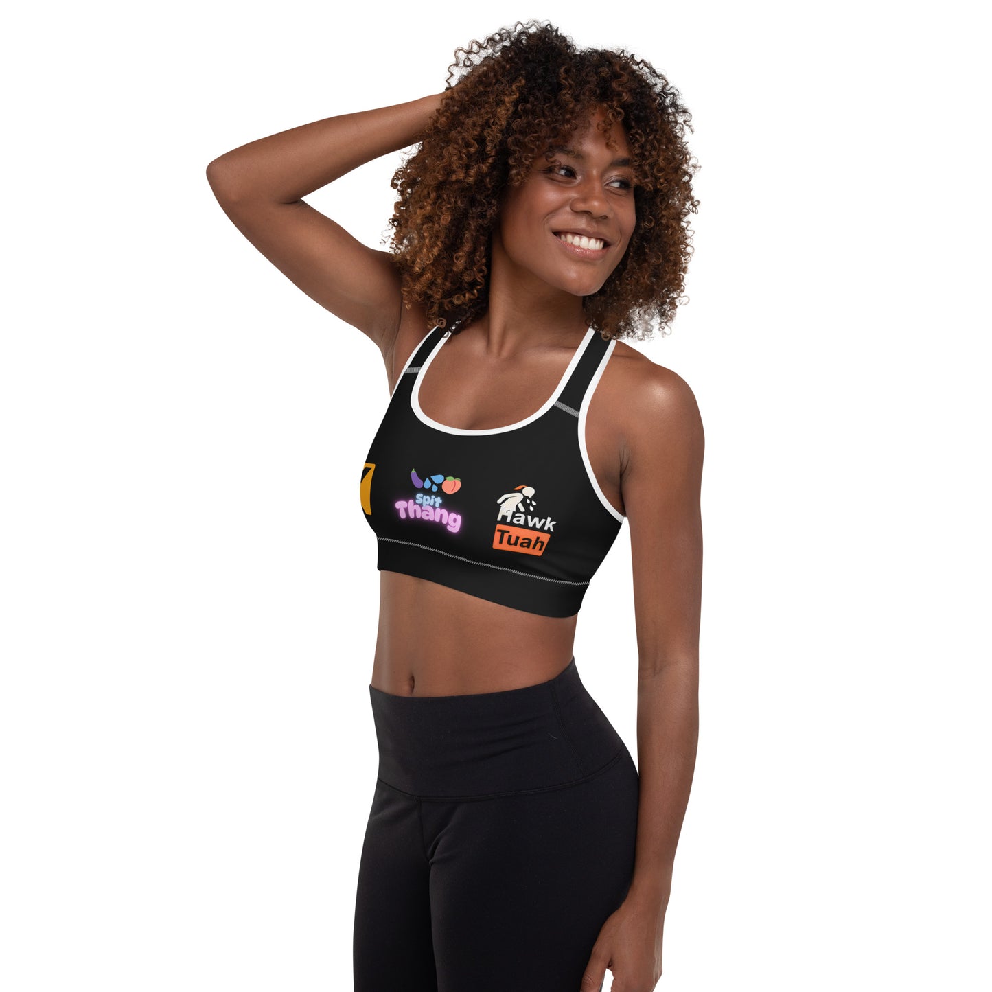 🎀Hawk Tuah Women’s Black Padded Sports Bra – Stylish Comfort & Support for Every Workout!💃 - Hawk Tuah