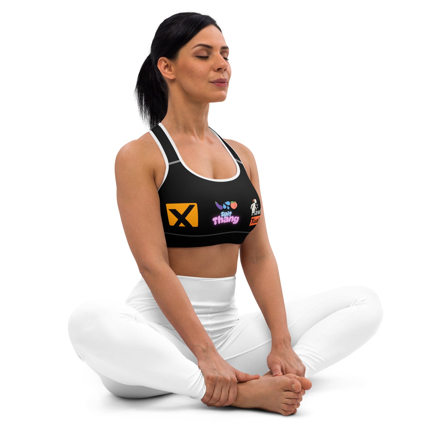 🎀Hawk Tuah Women’s Black Padded Sports Bra – Stylish Comfort & Support for Every Workout!💃 - Hawk Tuah