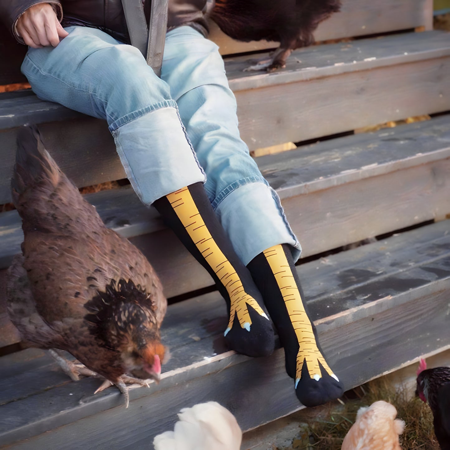 🐥😂Cluckin’ Wild Chicken Leg Socks – Viral TikTok Thigh-Highs That Rule the Coop!🧦🐓🔥