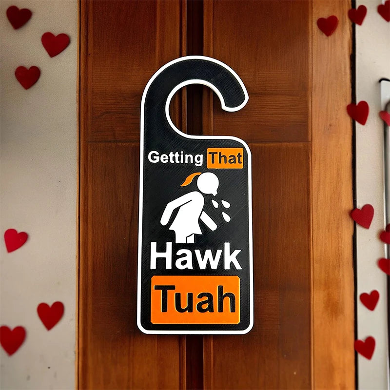 Hawk Tuah Spit On That Thang Door Handle Hook Funny Door-knob Hanger