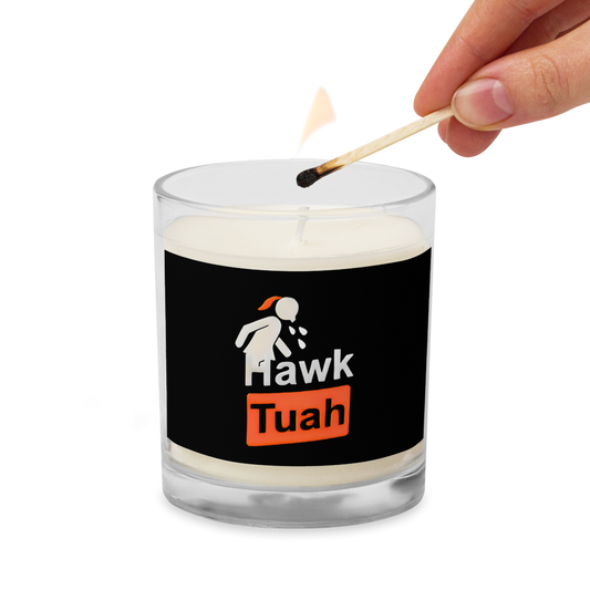 Black Hawk Tuah Glass Jar Soy Wax Candle🩷Stylish, Natural, Legendary Glow🕯️