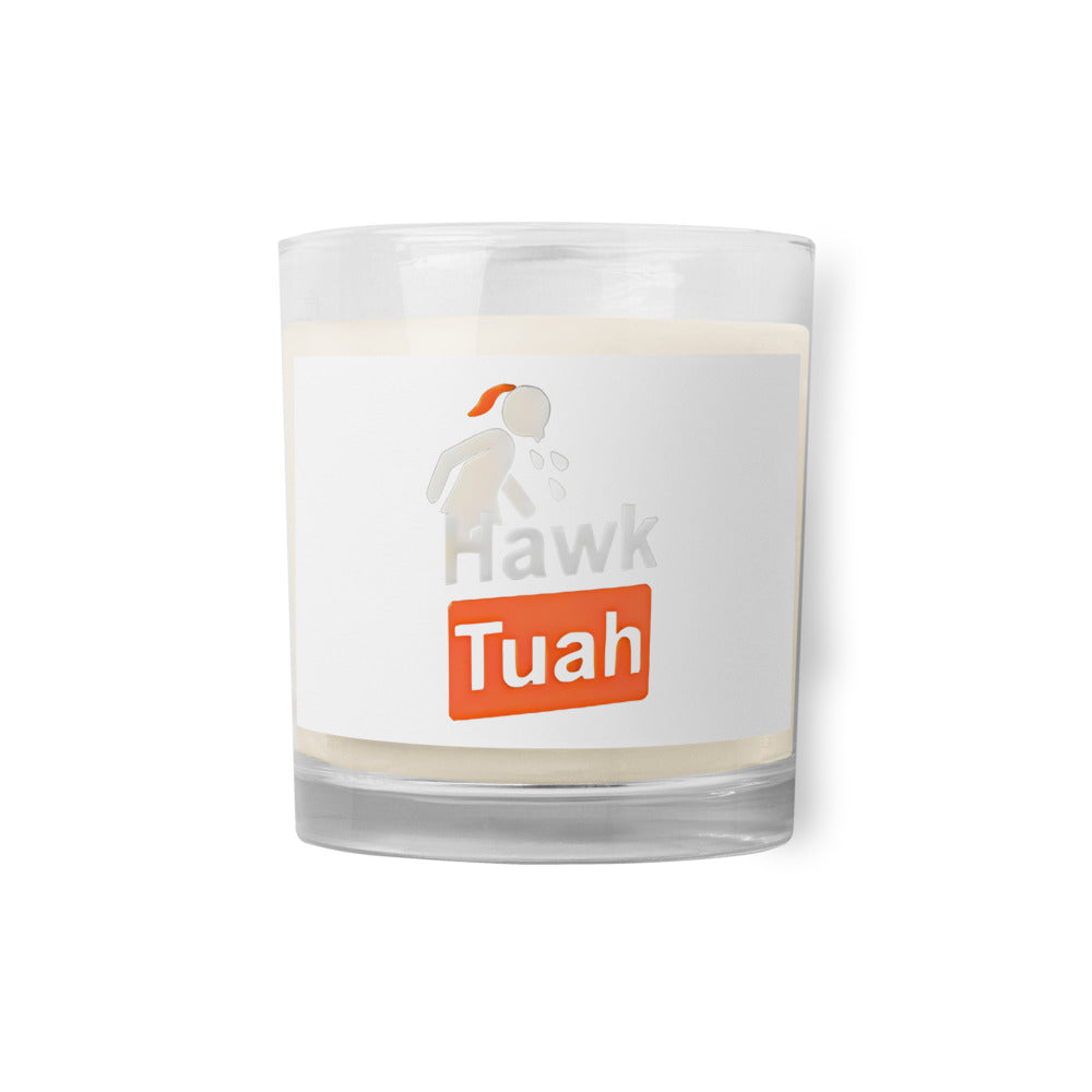 Hawk Tuah Glass Jar Soy Wax Candle🩷Stylish, Natural, Legendary Glow🕯️