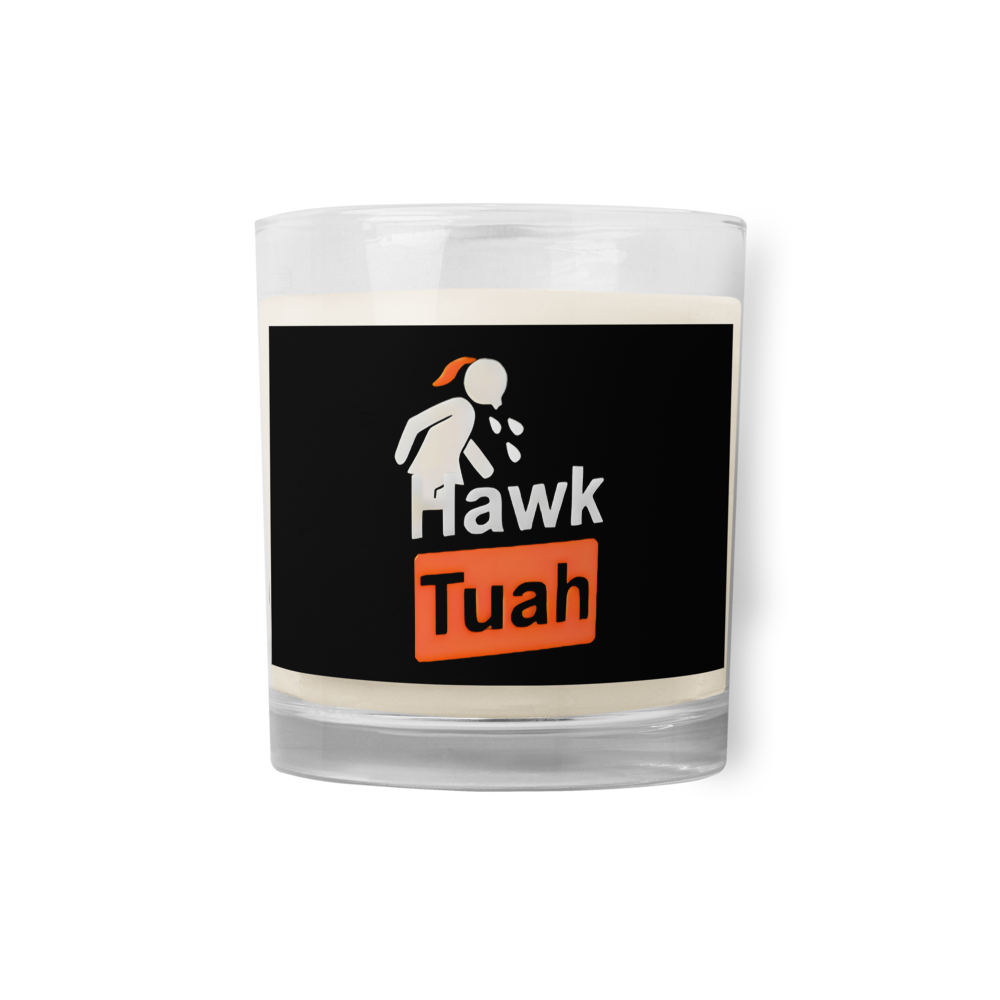 Black Hawk Tuah Glass Jar Soy Wax Candle🩷Stylish, Natural, Legendary Glow🕯️